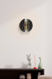 Opviq Lámpara de Pared Media Esfera Negra 208-SS